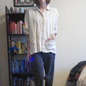 Vintage L.L. Bean 100% linen chore coat/button up jacket